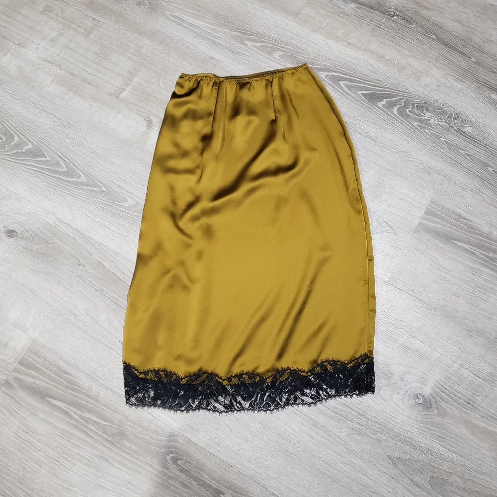 Victoria's Secret Satin Lace Side Button Slip Skirt - Picture 4 of 7